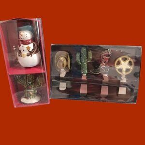 St. Nicholas Square Happy Trails Holiday Salt & Pepper Shakers Set With Western